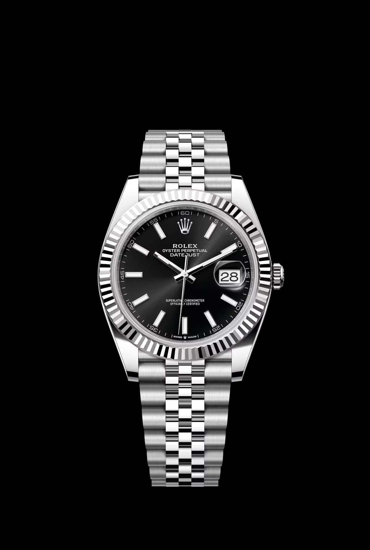 Rolex DATEJUST 41 126334-0018 (СТАЛЬ/БЕЛОЕ ЗОЛОТО/РИФЛЕНЫЙ БЕЗЕЛЬ/JUBILEE) -ИЛИ ОБМЕН