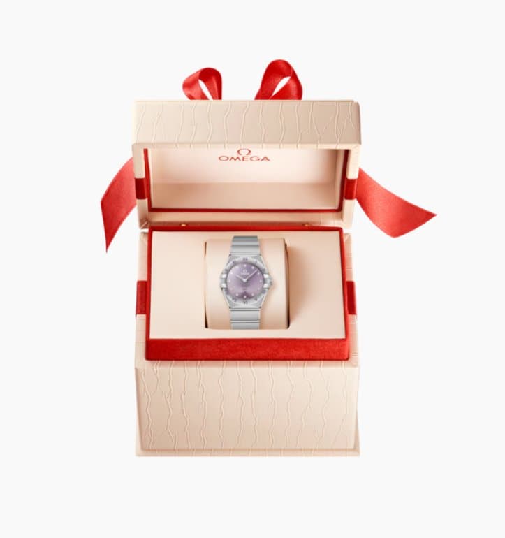 Omega * CONSTELLATION 28 ММ ref.131.10.28.60.60.002/ЦИФЕРБЛАТ ПАЧУЛИ С БРИЛЛИАНТОВЫМИ МЕТКАМИ/БРАСЛЕТ 5