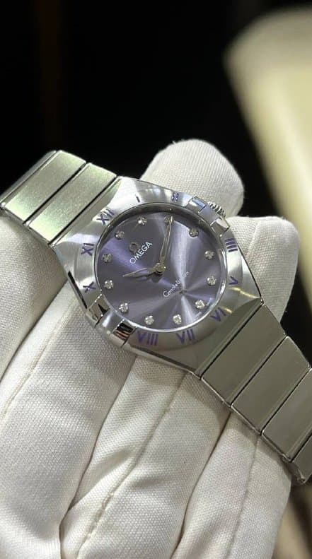 Omega * CONSTELLATION 28 ММ ref.131.10.28.60.60.002/ЦИФЕРБЛАТ ПАЧУЛИ С БРИЛЛИАНТОВЫМИ МЕТКАМИ/БРАСЛЕТ 7