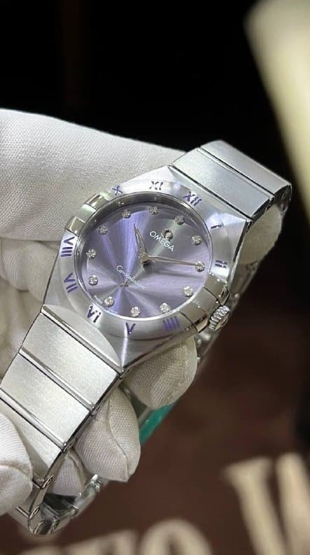 Omega * CONSTELLATION 28 ММ ref.131.10.28.60.60.002/ЦИФЕРБЛАТ ПАЧУЛИ С БРИЛЛИАНТОВЫМИ МЕТКАМИ/БРАСЛЕТ 8