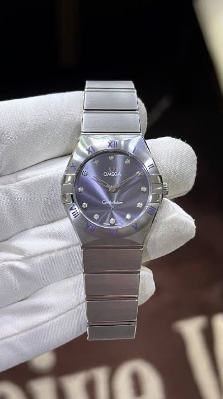 Omega * CONSTELLATION 28 ММ ref.131.10.28.60.60.002/ЦИФЕРБЛАТ ПАЧУЛИ С БРИЛЛИАНТОВЫМИ МЕТКАМИ/БРАСЛЕТ 6