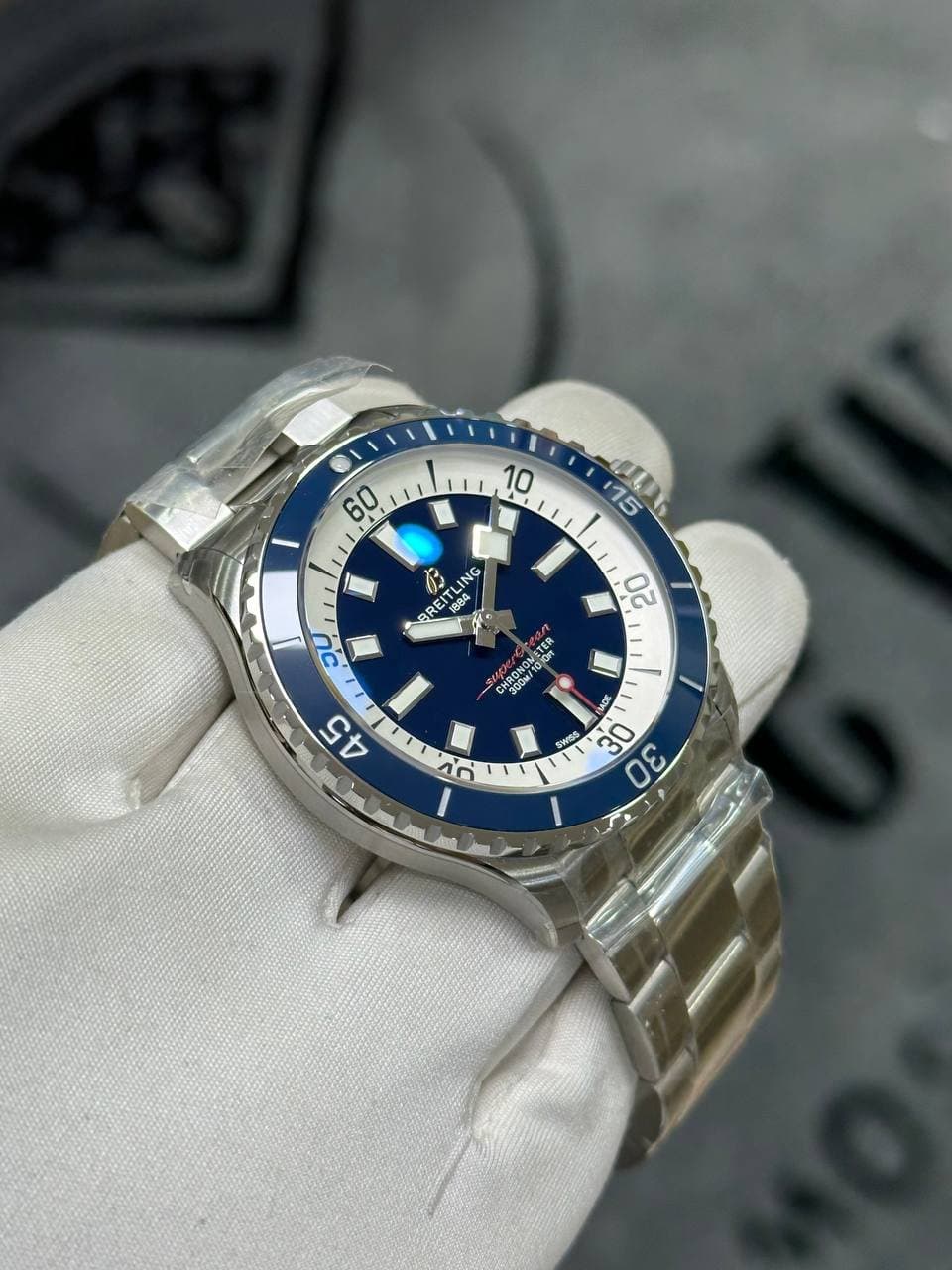 Breitling * SUPEROCEAN AUTOMATIC 42ММ A17375E71C1A1/СИНИЙ ЦИФЕРБЛАТ/БРАСЛЕТ 6