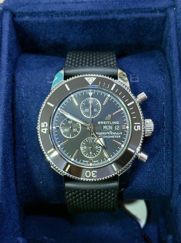 Breitling * SUPEROCEAN HERITAGE II B01 CHRONOGRAPH 44 ММ A13313/ЧЕРНЫЙ ЦИФЕРБЛАТ/ЧЕРНЫЙ КАУЧУК