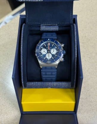 Breitling * SUPER CHRONOMAT B01 44ММ AB0136161C1S1/СИНИЙ ЦИФЕР С БЕЛЫМИ НАКОПИТЕЛЯМИ/СИНИЙ КАУЧУК 5