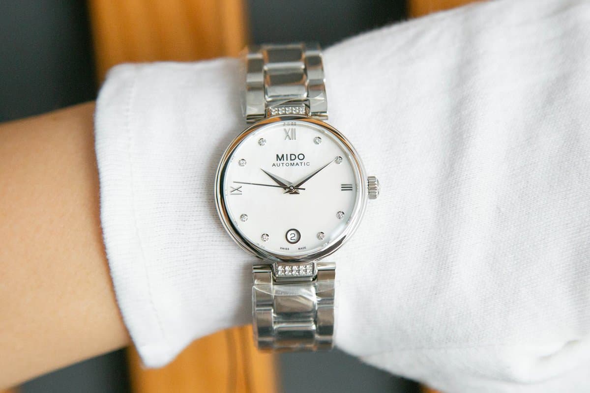 Mido Baroncelli II Donna Auto M0222076111611. Перламутровый цифер / Браслет / 28 бриллиантов / d=33mm 5