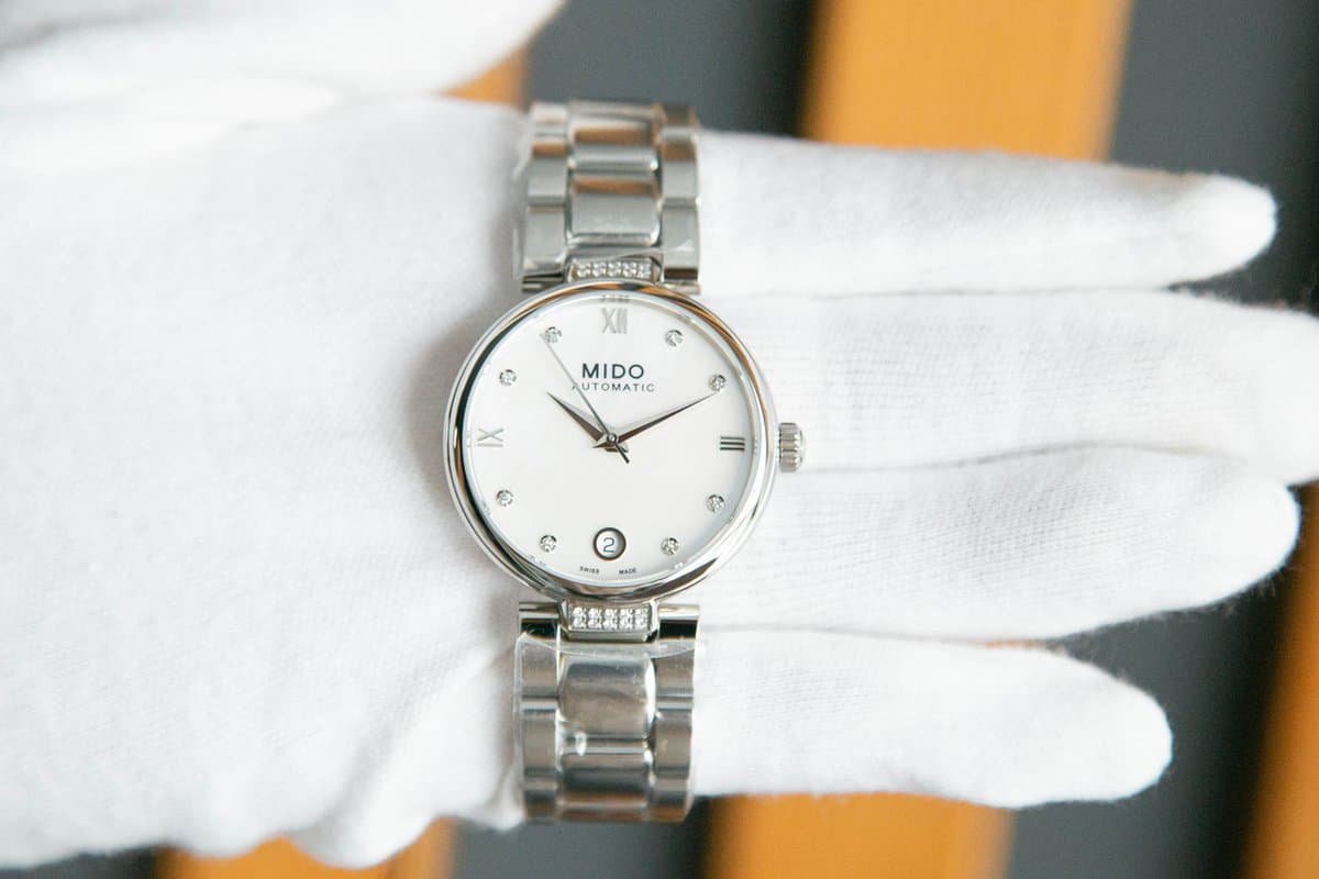 Mido Baroncelli II Donna Auto M0222076111611. Перламутровый цифер / Браслет / 28 бриллиантов / d=33mm 11