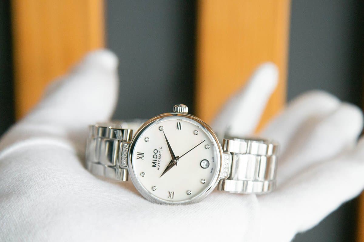 Mido Baroncelli II Donna Auto M0222076111611. Перламутровый цифер / Браслет / 28 бриллиантов / d=33mm 8