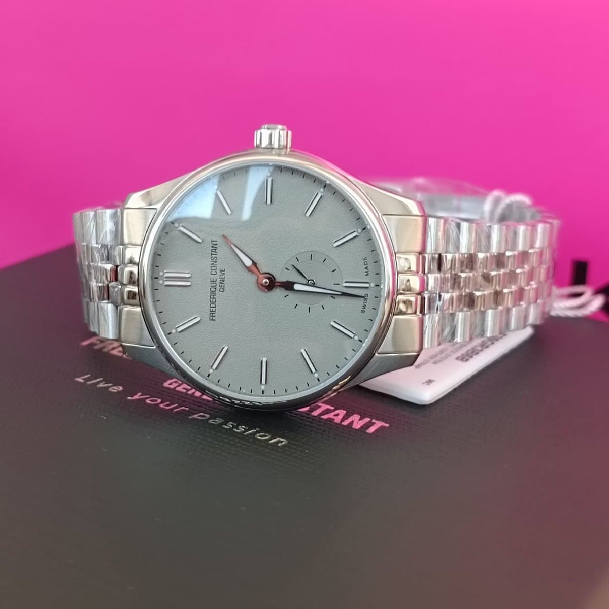 Frederique Constant из коллекции Classics Index Small Seconds Automatic//браслет//серо-зеленый мрамор 3