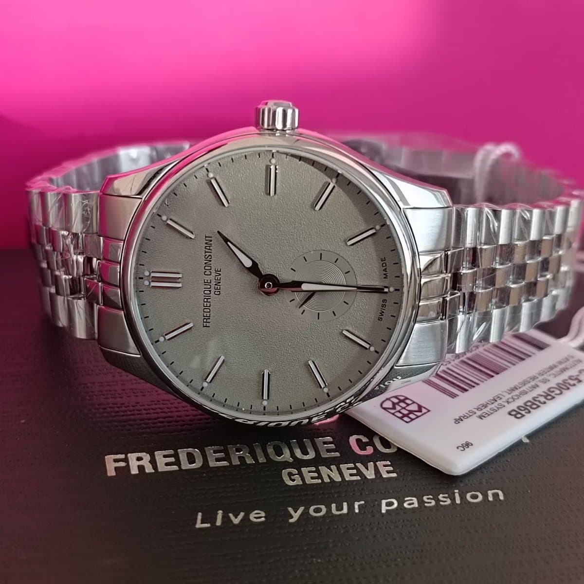 Frederique Constant из коллекции Classics Index Small Seconds Automatic//браслет//серо-зеленый мрамор