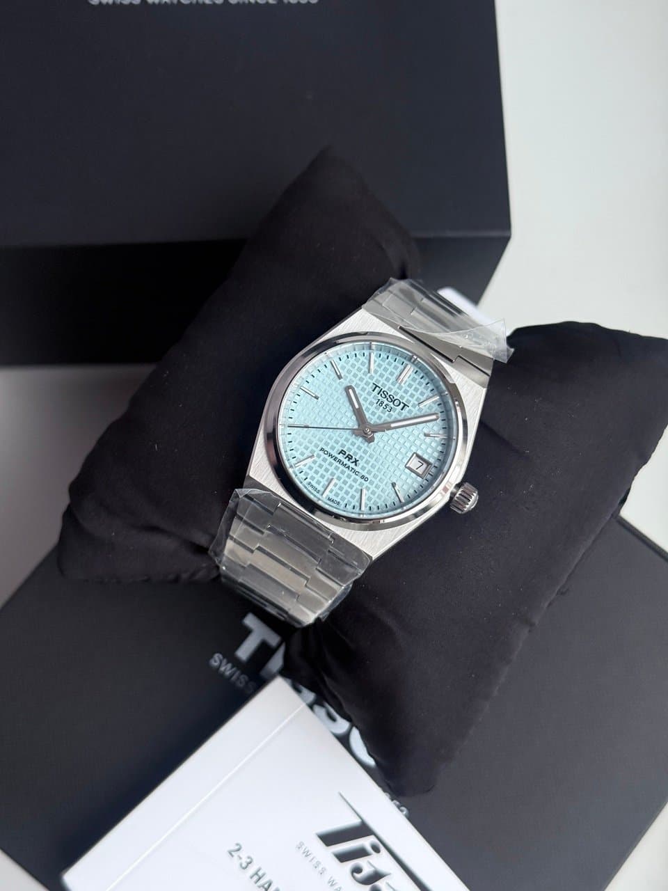 Tissot PRX 35mm AUTOMATIC TIFFANY T137.207.11.351.00 МЕХАНИКА, ГОЛУБОЙ ЦИФЕРБЛАТ В СТИЛЕ ПЛИТКИ, ХИТ. 4