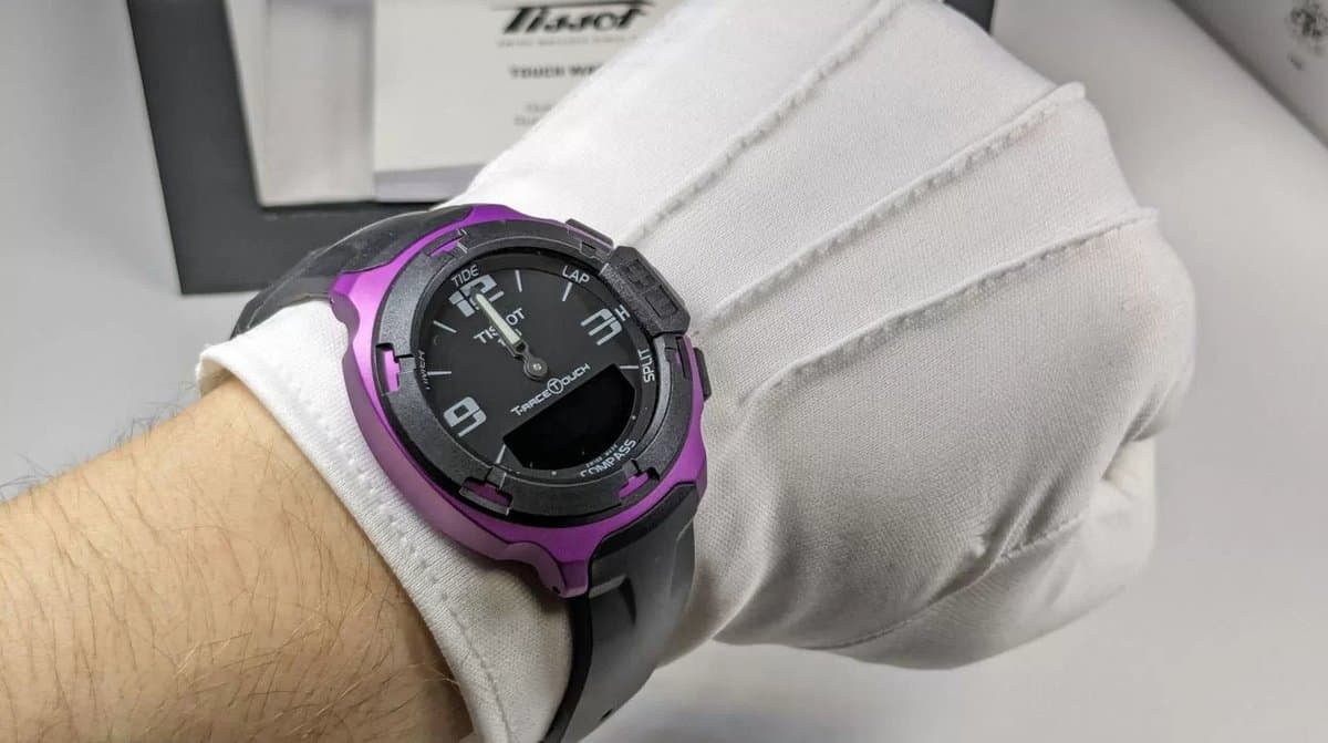 Tissot T081.420.97.057.05 T-TACTILE T-RACE TOUCH чёрный циферблат, чёрный каучуковый ремешок, фиолетовый алюминиевый корпус 42мм (МУЖСКИЕ) 8