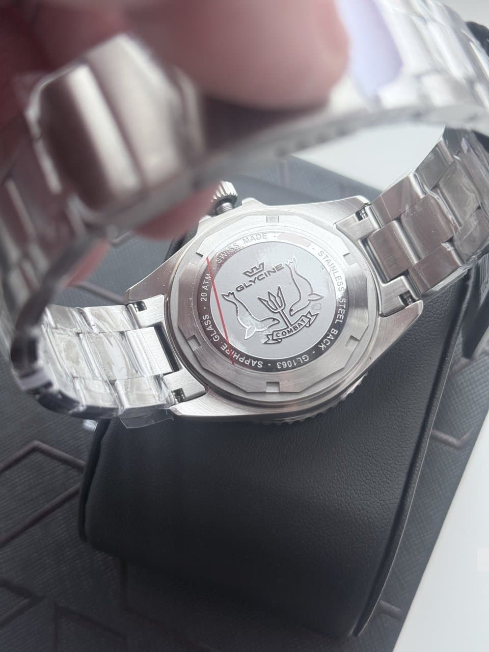 Glycine COMBAT QUARTZ GL1063 HULK! ЗЕЛЁНЫЙ ЦИФЕР И БЕЗЕЛЬ, САПФИР, ЦИКЛОП, ОТЛИЧНЫЙ СТАЛЬНОЙ БРАСЛЕТ! 7