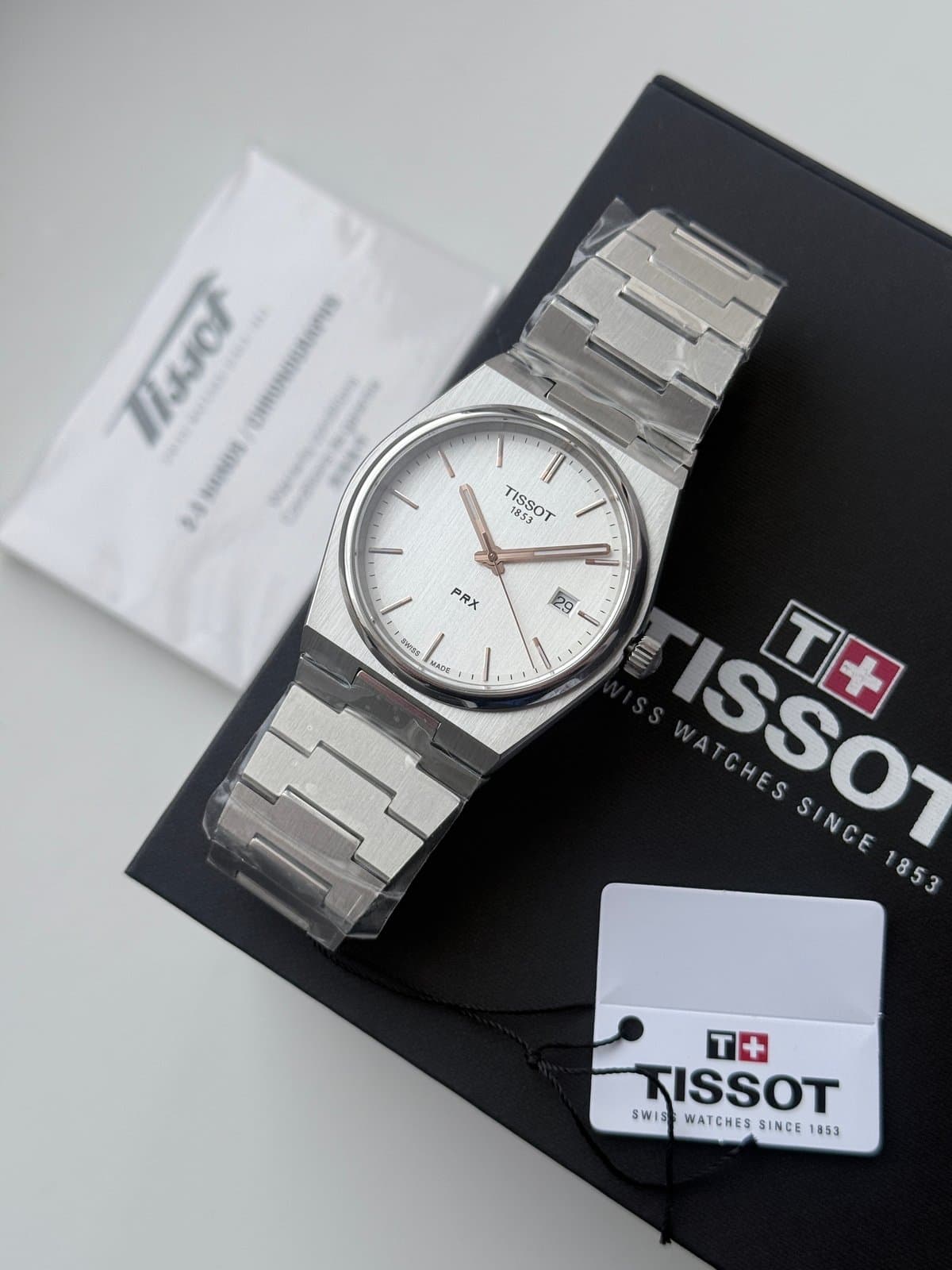 Tissot PRX 40mm. T137.410.11.031.00. ИНТЕГРИРОВАННЫЙ БРАСЛЕТ. САПФИР. ЗОЛОТЫЕ МЕТКИ И СТРЕЛКИ. 2