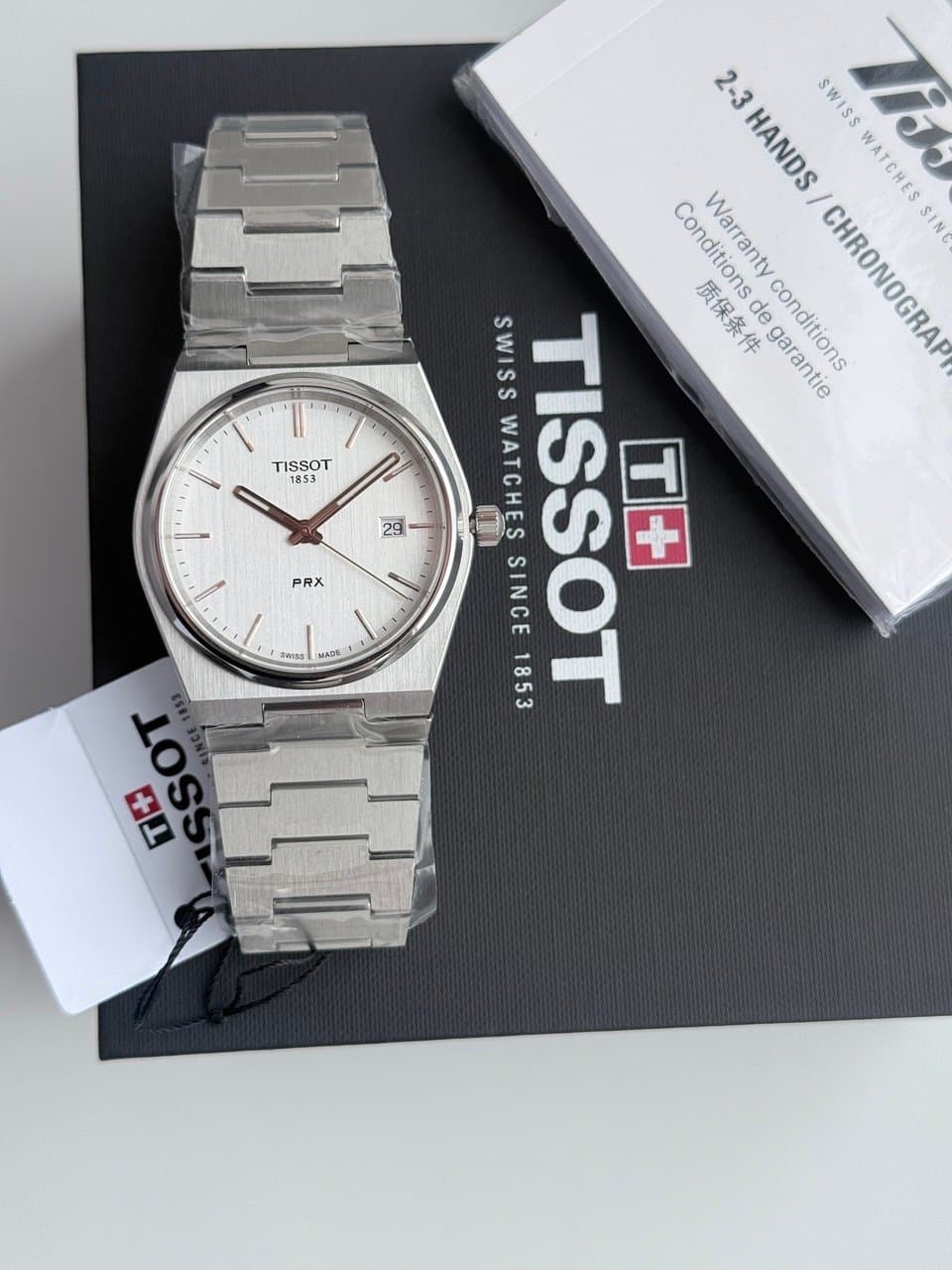 Tissot PRX 40mm. T137.410.11.031.00. ИНТЕГРИРОВАННЫЙ БРАСЛЕТ. САПФИР. ЗОЛОТЫЕ МЕТКИ И СТРЕЛКИ. 4