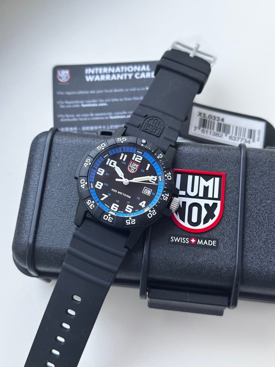 Luminox SEA TURTLE XS.0324 КВАРЦ, АРАБСКИЕ ЦИФРЫ, ЧЁРНЫЙ ЦИФЕРБЛАТ С СИНИМ РАНТОМ. ОТЛИЧНАЯ ЦЕНА! 3